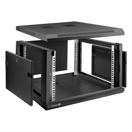 Шкаф телекоммуникационный 19" настенный 6U ExeGate EC-WM-6U.600.G.BLACK 19”, 6U, 600x600x370mm ШхГхВ , передняя дверь закаленное стекло, съемные боковые панели, пыле- и влагозащита IP23, черный RAL 9004 EX298606RUS