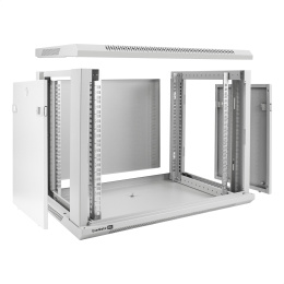 Шкаф телекоммуникационный 19" настенный 9U ExeGate EC-WM-9U.450.G.GREY (19”, 9U, 600x450x500mm (ШхГхВ), передняя дверь закаленное стекло, съемные боковые панели, пыле- и влагозащита IP23, светло-серый RAL 7035) EX298601RUS