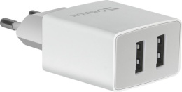 Сетевое зарядное устройство Defender UPA-22,  2xUSB-A,  10.5Вт, 2.1A, белый [83580]