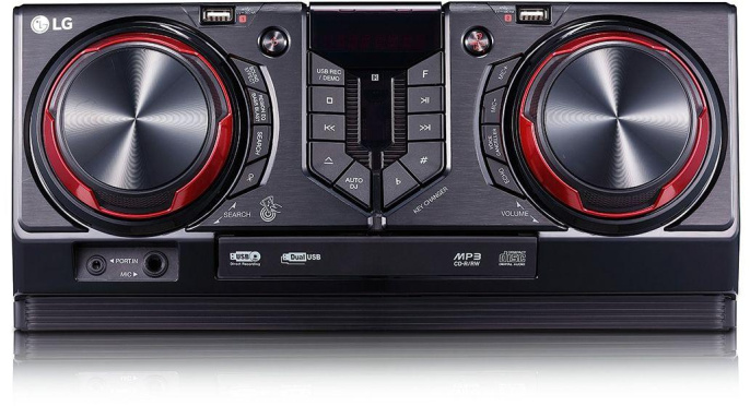Музыкальный центр LG XBOOM CJ45, 720Вт, с караоке, Bluetooth, FM, USB, CD, черный,