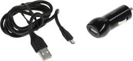 Автомобильное зарядное устройство HAMA H-183246, USB, microUSB, 2.4A, черный [00183246]