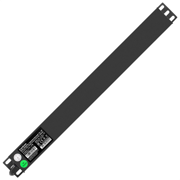 Блок розеток с сетевым фильтром Surge Protect и выключателем с подсветкой ExeGate ServerPro PDU-19H802 Al-8S-EU1.8CU-SW-SPD1 19", 1U, Алюминий, 8*EU/Тип F Schuko , Евровилка EU/Тип F Schuko VDE-250V-16A-3*1.5mm2, медь, 1.8 метра, выкл. с подсветкой, S (EX