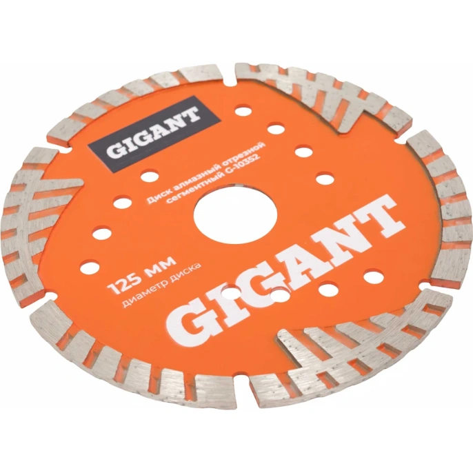 Диск алмазный отрезной сегментный с защитными сект, 125x22,2 мм сухая резка Gigant G-10352