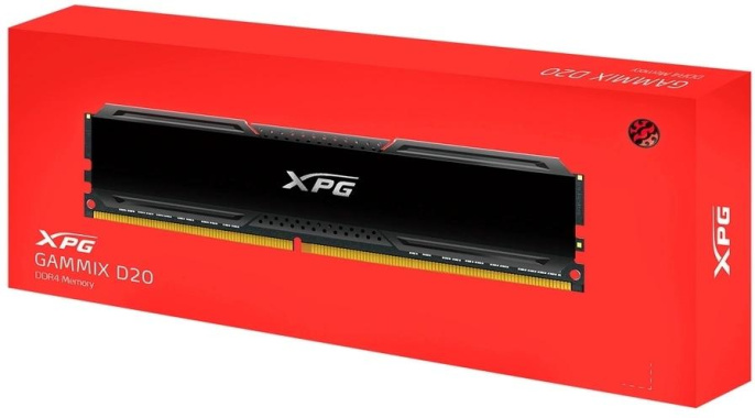 Память DDR4 8GB 3600MHz A-Data AX4U36008G18I-CBK20 XPG Gammix D20 RTL Gaming PC4-28800 CL18 DIMM 288-pin 1.35В single rank с радиатором Ret