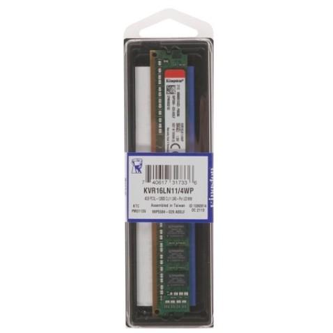 Оперативная память Kingston Valueram KVR16LN11/4WP DDR3L - 1x 4ГБ 1600МГц, DIMM, Ret