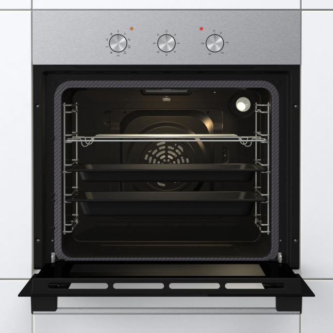 Духовой шкаф электрический Gorenje BO6727E03NX, 73л, дверца с 2 стеклами, черный