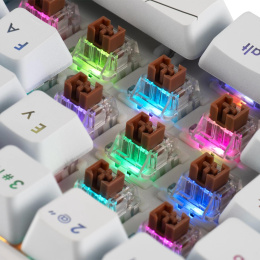 Клавиатура GMNG GG-KB505XW, беспроводная, USB, Bluetooth/Радиоканал,  механическая, белый [1910522]