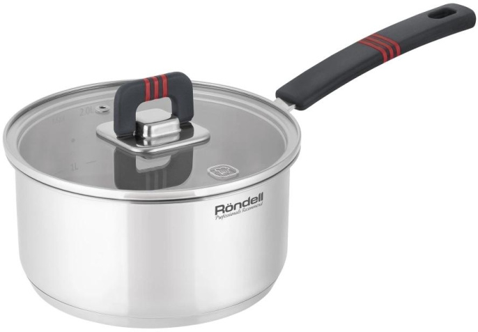 Ковш Rondell Stripes RDS-1635, 2л, с крышкой, стальной