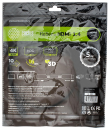 Кабель аудио-видео Cactus CS-HDMI.1.4-3,  HDMI (m) -  HDMI (m),  ver 1.4,  3м, GOLD,  черный