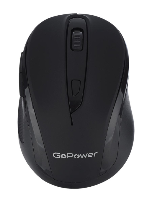 Мышь беспроводная GoPower GPM03 классическая USB бесшумная Soft-Touch черный 1/100 00-00030986