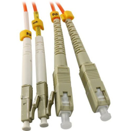 Патч-корд оптический Hyperline FC-D2-50-LC/PR-SC/PR-H-1M-LSZH-OR (FC-50-LC-SC-PC-1M) Патч-корд волоконно-оптический (шнур) MM 50/125, LC-SC, duplex, LSZH, 1 м