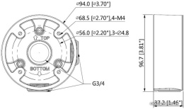 Кронштейн настенный из алюминия Dahua DH-PFA13A-E
