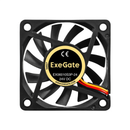 Вентилятор 24В DC ExeGate EX06010S3P-24 (60x60x10 мм, Sleeve bearing (подшипник скольжения), 3pin, 3000RPM, 24dBA) EX297073RUS