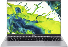 Ноутбук Acer Aspire Lite 16 AL16-54P-39U1 NX.D75EM.004 16.0" 1920 x 1200, IPS, 60 Гц, Intel Core i3 1305U, 8 ГБ DDR5, SSD 512 ГБ, видеокарта встроенная, без ОС, цвет крышки серебристый, аккумулятор 58 Вт·ч, цвет корпуса серебристый, LAN, лазерная гравиров