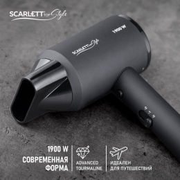 Фен Scarlett SC-HD70I37 (1900Вт, 2 скоростных режима, 3 температурных режима, концентратор, ионизация, длина шнура питания: 1.8 м)