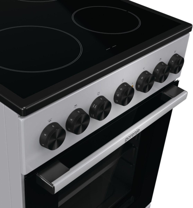 Электрическая плита Gorenje GEC5B20SG, стеклокерамика, инфракрасная, без крышки, серебристый