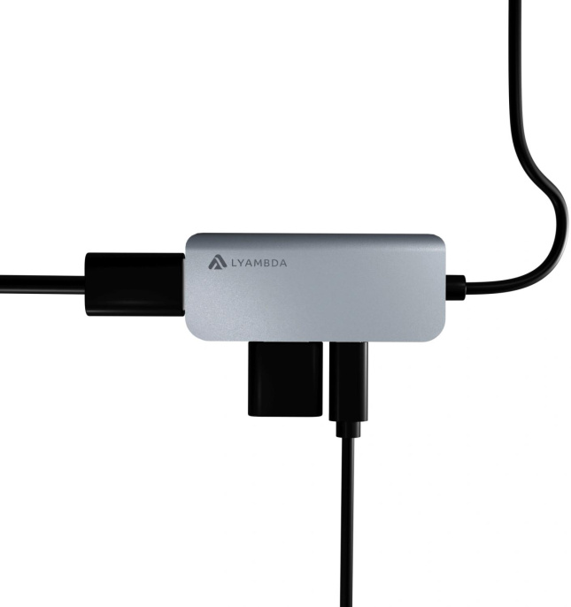 Разветвитель USB-C Lyambda LC105 2порт. серый