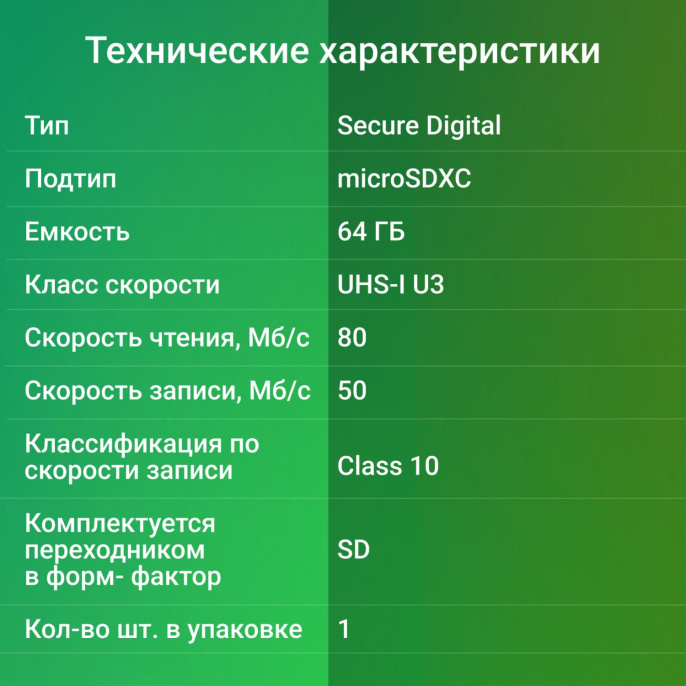 Флеш карта microSDXC 64GB Digma CARD30 V30 + adapter DGFCA064A03