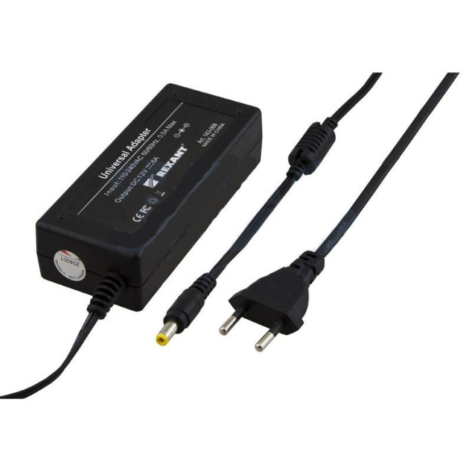 Rexant 200-072-3 Источник питания 12V, 72W с DC разъемом подключения 5.5*2.1, без влагозащиты IP23