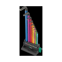Набор Г-образных ключей WERA 950/9 Hex-Plus Multicolour 3 метрические размеры, BlackLaser, 9 пр. WE-133165