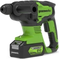 Аккумуляторный бесщеточный перфоратор GreenWorks GD24SDS2K4, 2 ДЖ, 24V, c 1хАКБ 4 Ач и ЗУ в сумке 3803007UB