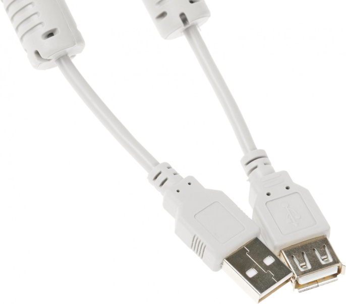 NONAME Кабель Buro USB A m USB A f 1.8м USB2.0-AM-AF-1.8M-MG феррит.кольца серый
