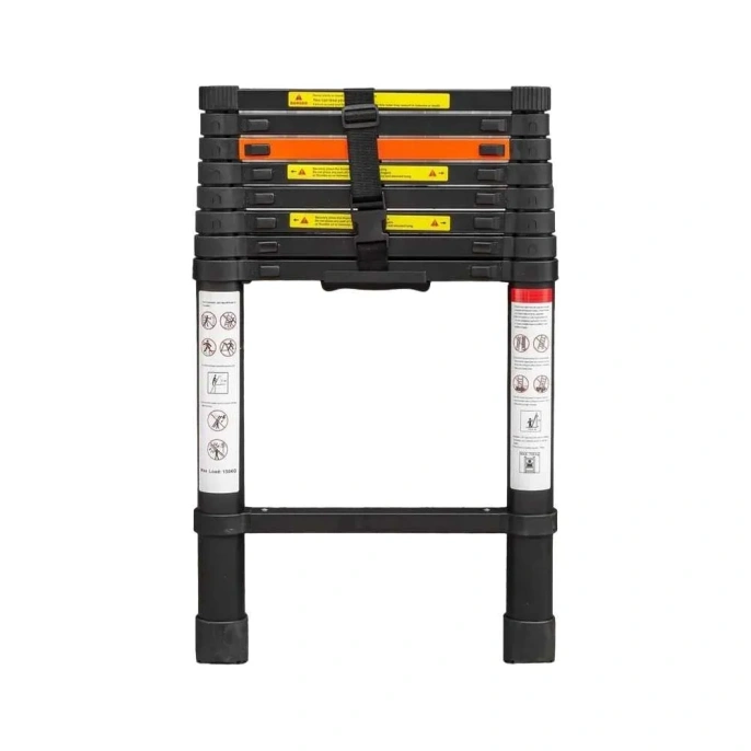 Телескопическая алюминиевая бытовая лестница ROCKFORCE 2.6 м RF-UP260