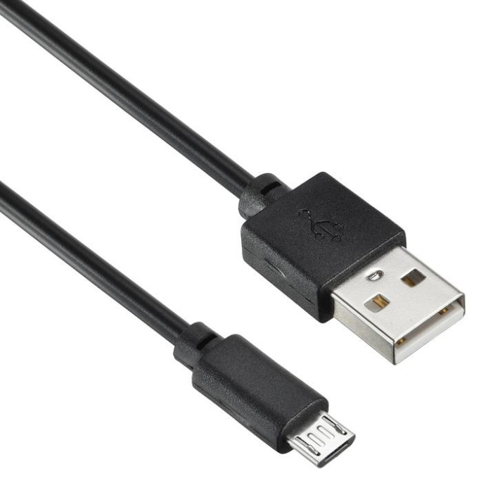 Кабель Digma micro USB m - USB m , 2м, 2A, черный [microusb-2m-blk]