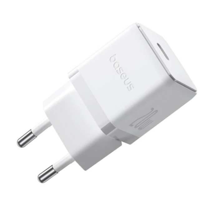 Сетевое зарядное устройство Baseus Palm P10111602213-01 Fast Charger 1C 20W EU Moon White (with Cable USB-C to USB-C 60W 1m Moon White)