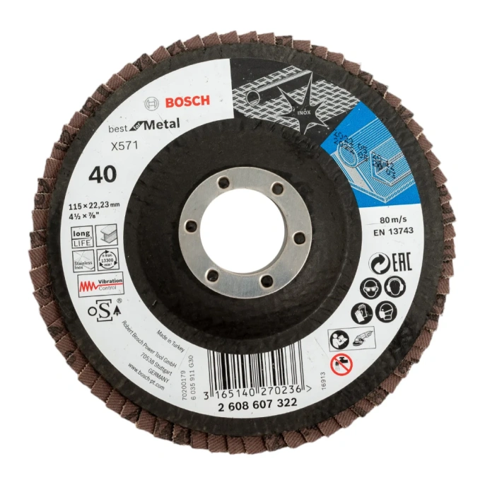 Круг лепестковый Best for Metal для УШМ (115 мм; К40) Bosch 2608607322