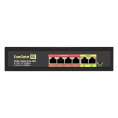 Коммутатор неуправляемый ExeGate EDES-1006D.4PoE-48W (6-портовый UTP 10/100 Base-Tx: 4 порта 802.3af (PoE), мощность PoE: 25W, суммарно 48W, 2 порта RJ45 uplink, настенный/настольный, металлический корпус) EX299020RUS