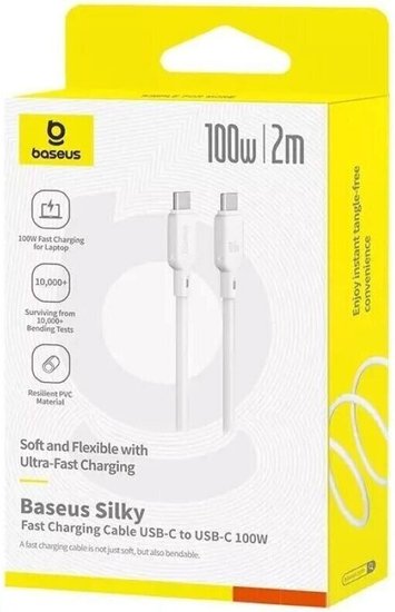 Кабель Baseus CB000114 Silky 2м Moon White P10377704213-01