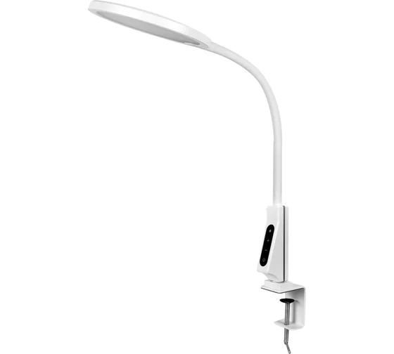 Camelion KD-837 C01 белый LED Свет-к наст.,на струбц., 7Вт,230В,450лм,сенс.рег.ярк и цвет.темп,USB-5В,1А 13884
