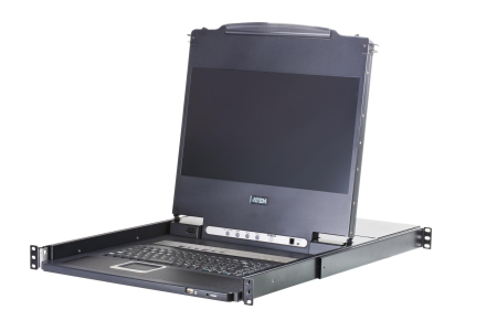KVM консоль ATEN 8-Port PS/2-USB VGA Single Rail 17.3" 1920 x 1080 @ 60 Hz LCD KVM Switch CL5708MW-ATA-RG