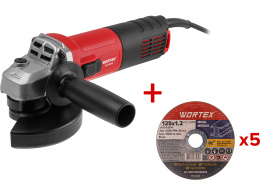 Одноручная углошлифмашина WORTEX AG 1209-3 в кор. 900 Вт, 125 мм, 11000 об/мин 0329155