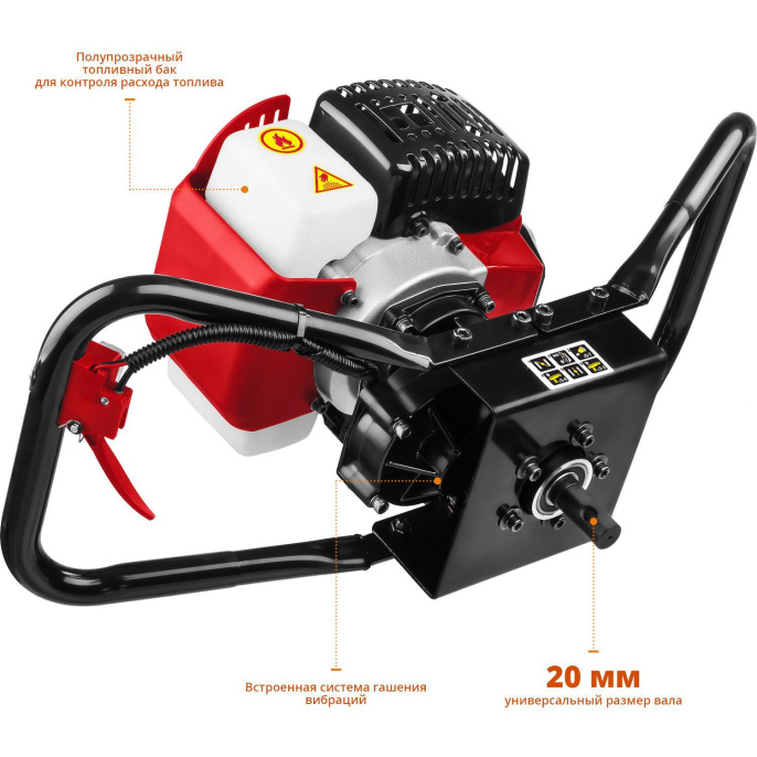 Мотобур Зубр МБ1-150 профес. 2-х такт. 1250Вт 1.7л.с. 43см3 8800об/мин
