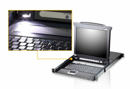 KVM консоль ATEN CL5716M-ATA-RG 17.3" 16-Port PS/2-USB VGA Single Rail LCD KVM Switch