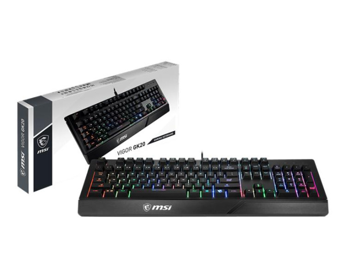 Клавиатура MSI Vigor GK20 RU, USB, c подставкой для запястий, черный [s11-04ru230-cla]