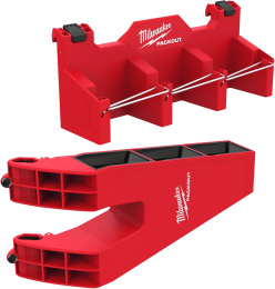 Держатель для инструмента Milwaukee 4932498649 часть модульной системы хранения PACKOUT, подходит для длинных инструментов: уровни и монтировки, вместимость: 11кг