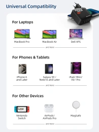 Сетевое зарядное устройство CABLETIME G100B (CT-GAN100-PB) GaN PD3.0 3C1A 100 Вт, черный