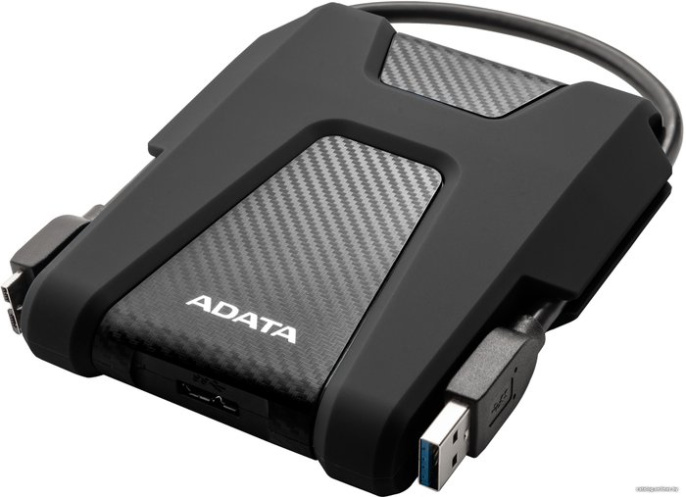 Внешний накопитель HDD 2.5" USB3.0 ADATA 1Tb HD680 AHD680-1TU31-CBK Gen1 5 Гбит/с , 2.5", пластик/силикон, черный