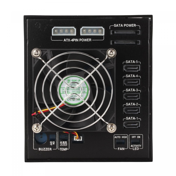 Корзина для HDD ExeGate HS535-01 (универсальная, на 5*3,5" SATA/SAS HDD, занимает 3*5,25" отсека, RTL) EX264646RUS