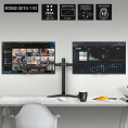 Кронштейн для двух мониторов 13"-32" настольный ExeGate EDM2-3210-11D EX297364RUS (VESA 75x75, 100x100, макс.нагрузка 2х10 кг, наклон -90°/+90°, поворот -90°/+90°, регулировка по высоте, цвет черный)