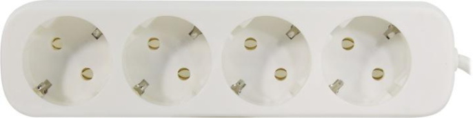 Сетевой удлинитель Defender E418, 1.8м, белый [99225]