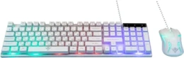 Проводной игровой набор KMG-2305U WHITE Nakatomi Gaming - клавиатура опт. мышь с RGB подсветкой