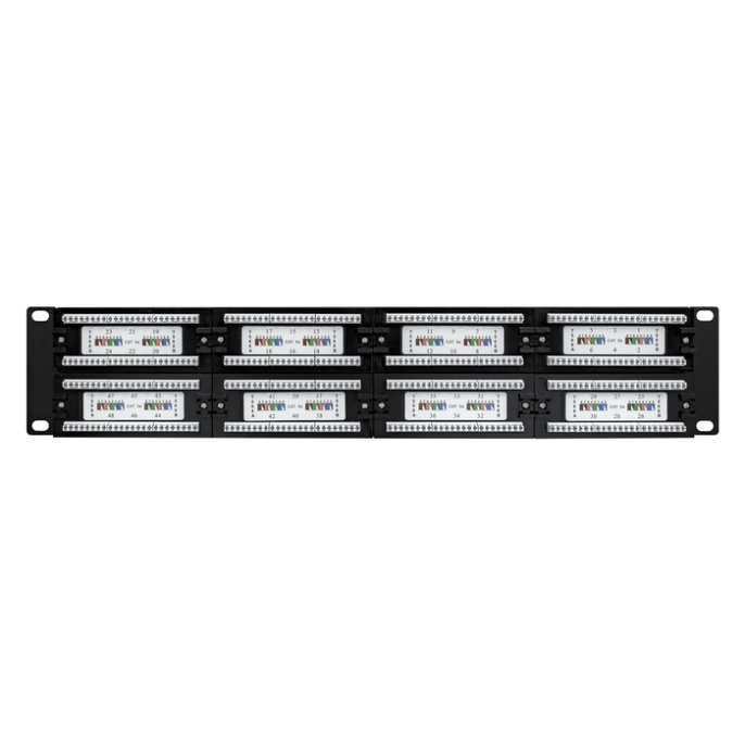 Патч-панель ExeGate EPP3-19-48-8P8C-C5e-110D (19", UTP, 48 port, cat.5e, KRONE&110(dual IDC), 2U, RoHS, Black, RTL) EX256753RUS