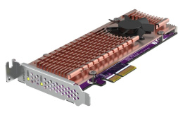 Плата расширения/ QNAP QM2-2P-244A 2 x M.2 22110 or 2280 PCIe Gen2 x 4 NVMe SSD slots expansion card, Low-profile bracket pre-loaded, Low-profile flat and Full-height are bundled shorter version to support TVS-x82/TS-x77 PCIe slot 2 & slot 3