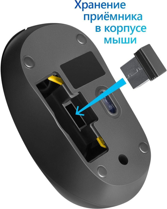 Мышь беспроводная Defender Hit MM-495, радио, оптическая, USB, 1600dpi, черный [52495]