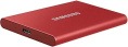 2ТБ Внешний диск SSD Samsung T7 MU-PC2T0R/WW, USB-C, запись - 1000МБ/с, чтение - 1050МБ/с, красный