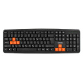 Клавиатура ExeGate Professional Standard LY-403 (USB, полноразмерная, влагозащищенная, 104кл., Enter большой, 8 оранжевых клавиш, длина кабеля 1,35м, черная, Color Box) EX264080RUS